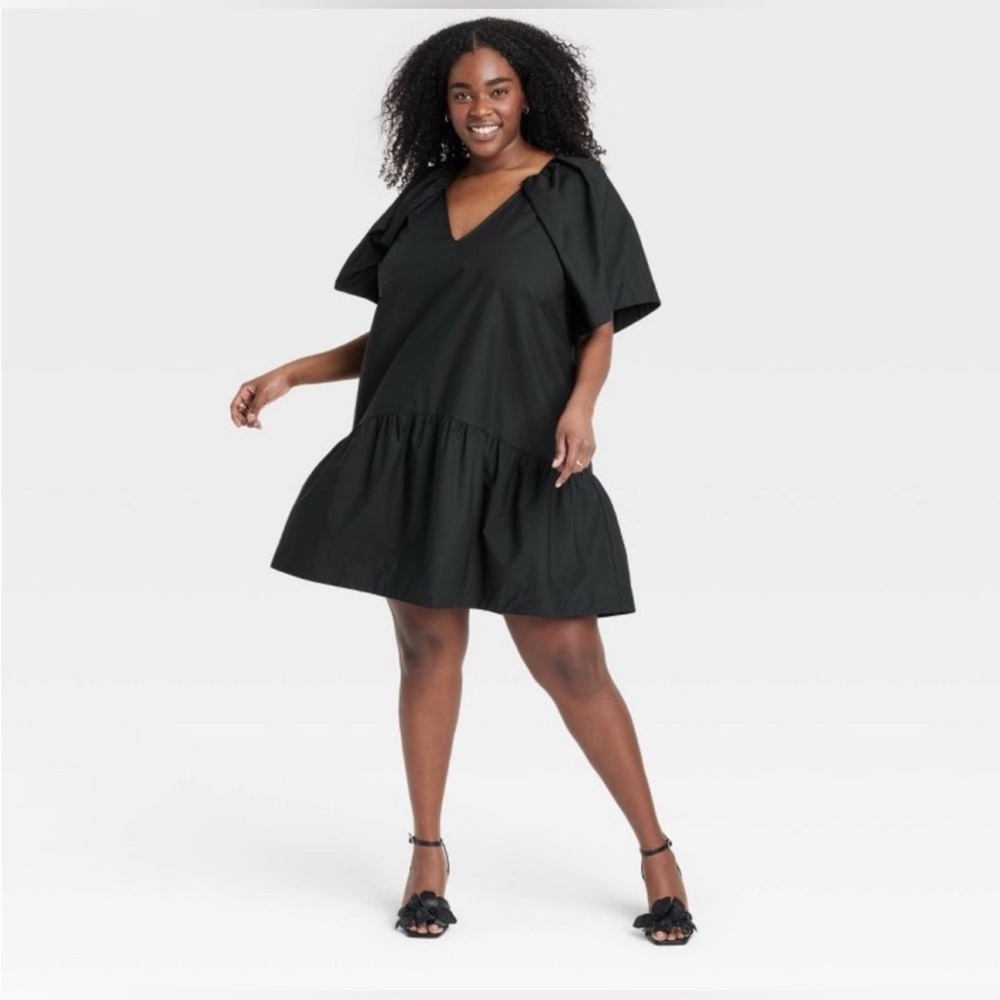 A New‎ Day Dress Flutter Short Sleeve Mini Poplin NWT XXL universal thread fable